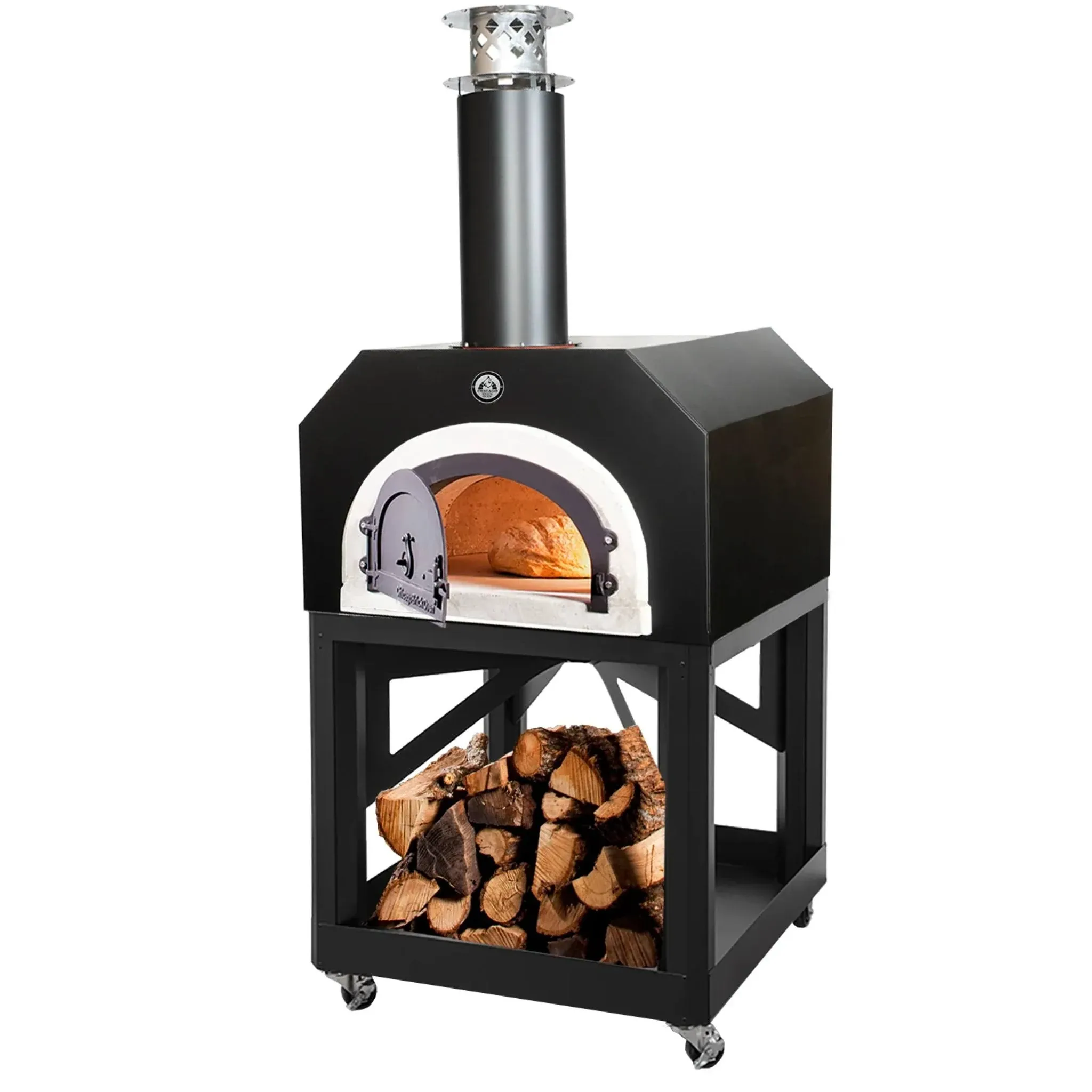 Chicago Brick Oven CBO-750 Wood-Fired Mobile Pizza Oven, Solar Black