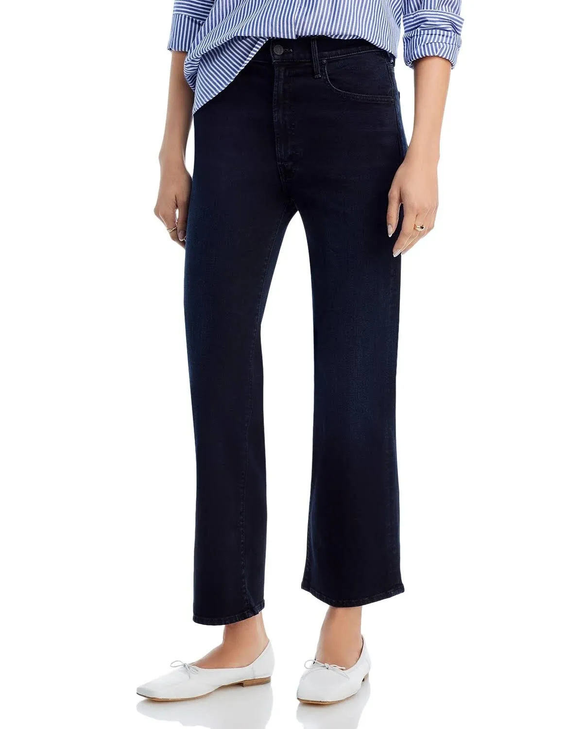 Mother The Rambler High Rise Ankle Straight Jeans - Night in Venice