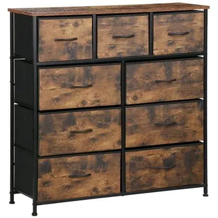 DUMOS Dresser for Bedroom Storage Drawers Fabric Storage Tower with 9 Drawers