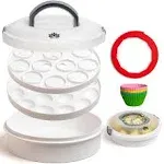 Lotus Fine Goods Premium 4 in 1 Cupcake Carrier with Lid