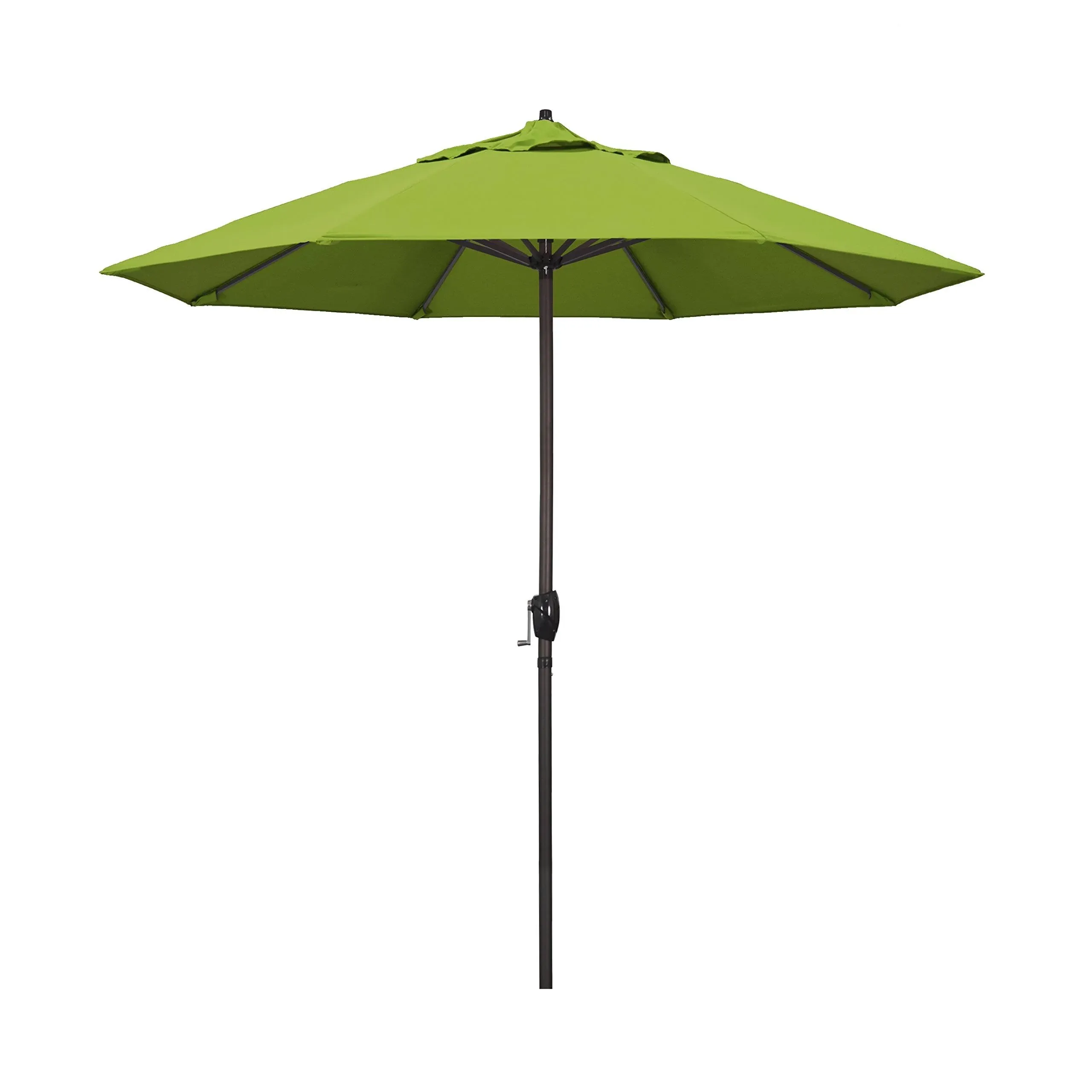 California Umbrella Aluminum Crank Open Kiwi Olefin Patio Umbrella, 9&#039;