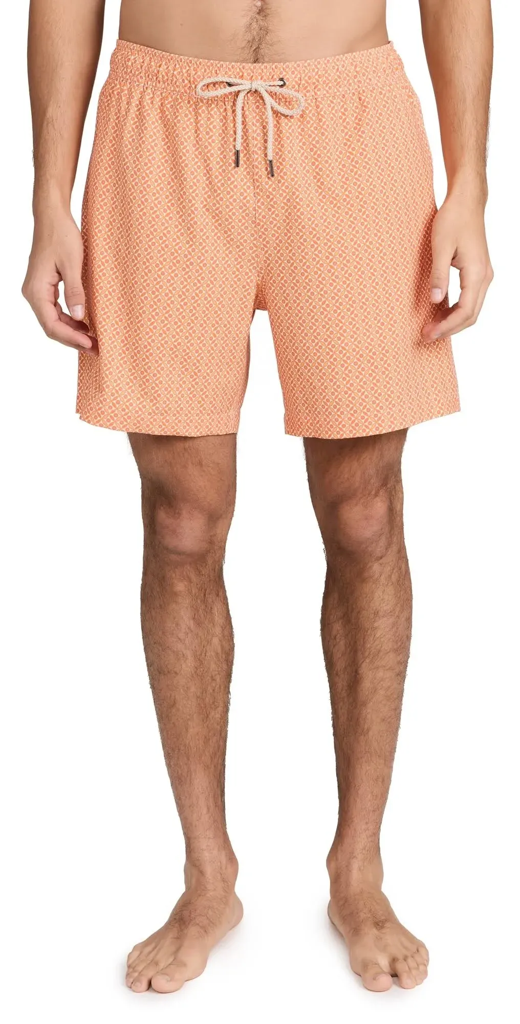 Fair Harbor Men's Bayberry Swim Trunks, Medium, Tangerine Summer Tiles