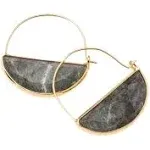 Stone Prism Hoop - Labradorite/Gold