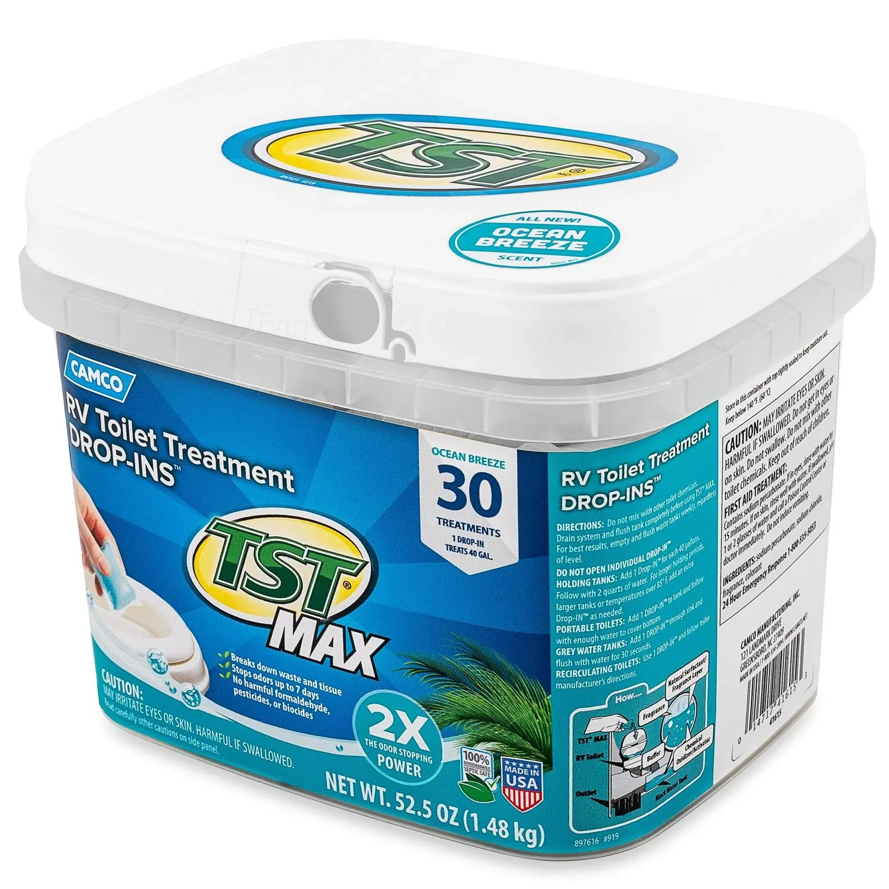 Camco 41615 TST Max Ocean Breeze, Drop-Ins 30/bucket