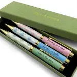 MESMOS 3pk Pastel Ballpoint Pen Set, Inspirational Unique Gifts for Women, Womens Gift, Fancy Pens for Women, Cool Motivational Pens, Nice Writing