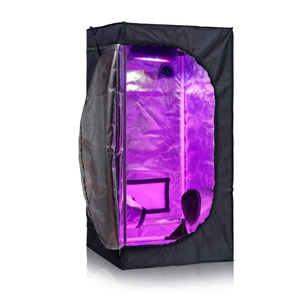 24''x 24''x48'' Small Grow Tent Room with Durable 600D High Reflective Oxford Mylar Cover. Hydroponic Plant Growing Tent w/Removable Water-Proof Floor Tray for Indoor Gardening and Germination