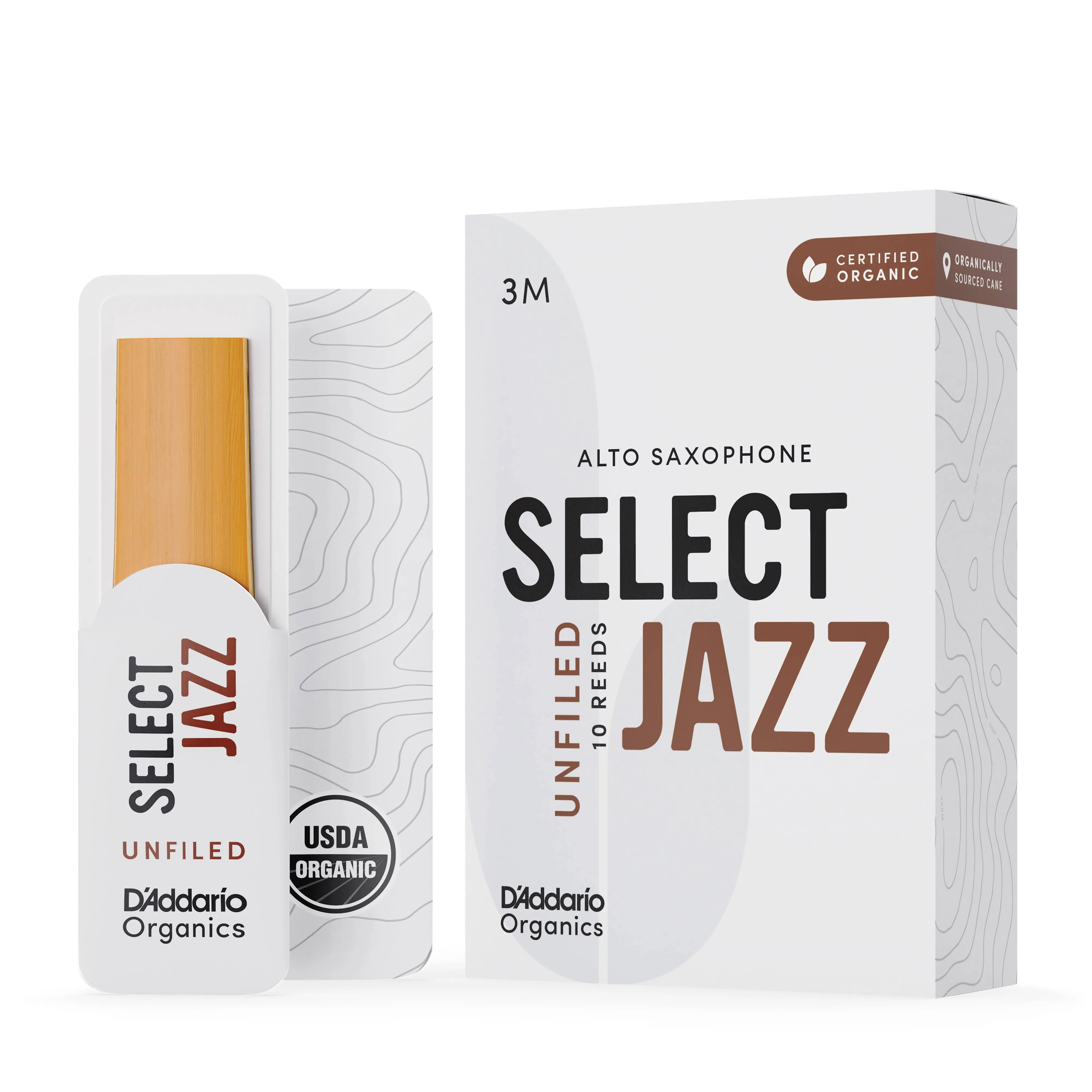 D'Addario Organic Select Jazz Unfiled Alto Saxophone Reeds