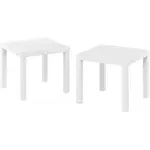 Furinno Classic Homey Square Side Table, Set of 2, White