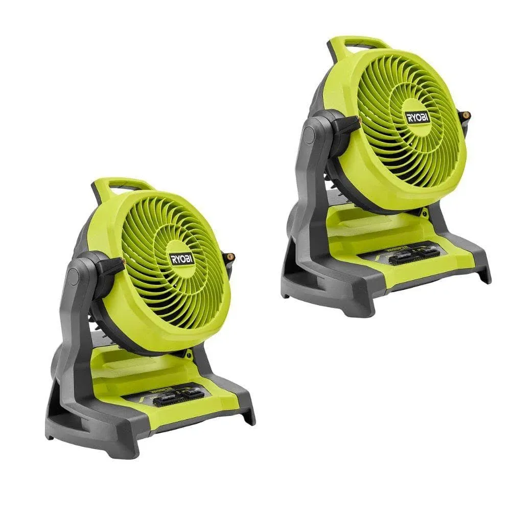 Ryobi PCL851B2SB ONE+ 18V Cordless 7-1/2 in. Bucket Top Misting Fan 2-Pack (Tools Only)