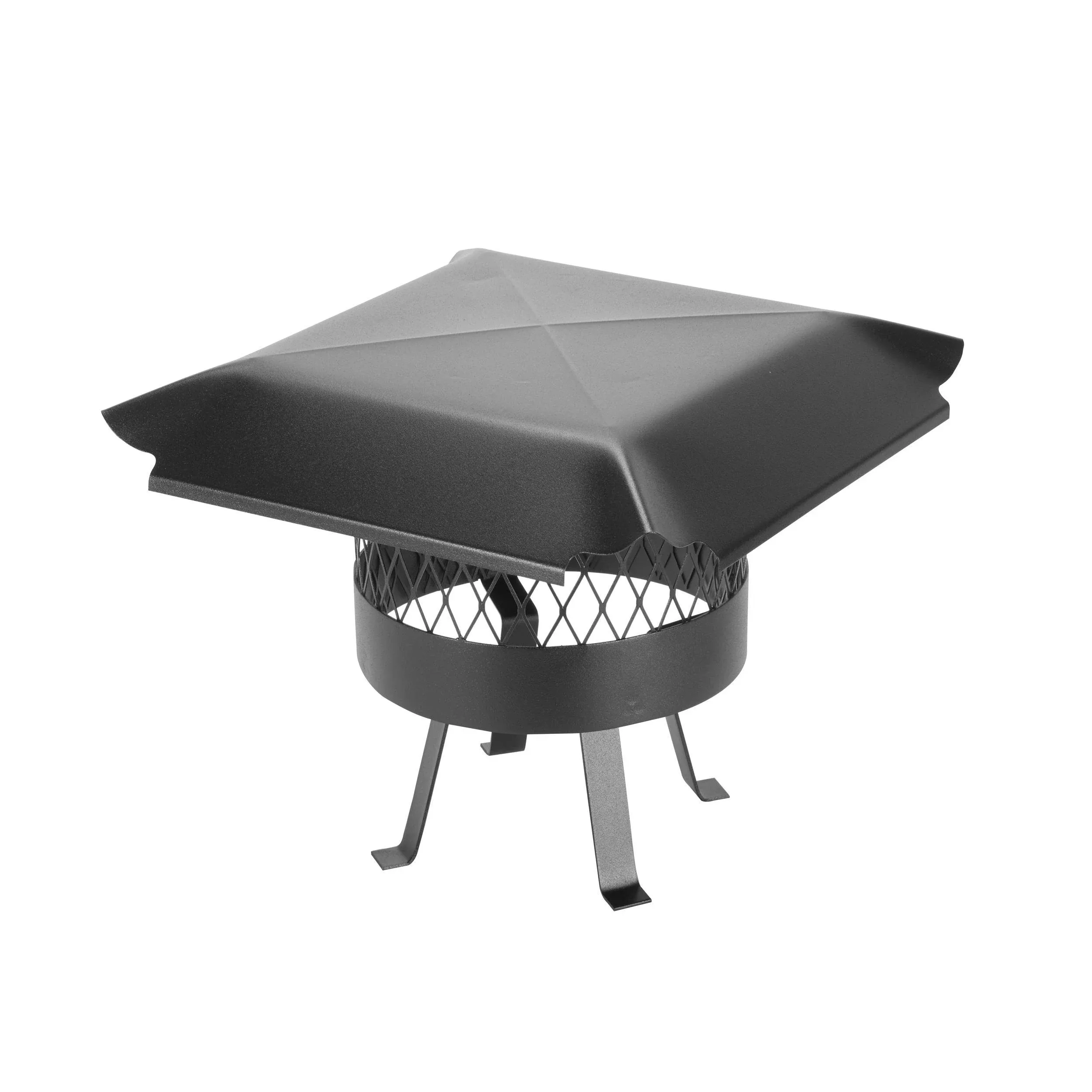 10 in. Round Bolt-On Single Flue Chimney Cap in Black Galvanized Steel