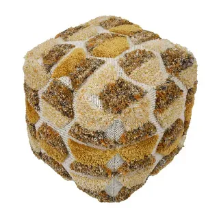 TOV Furniture Sawyer Gold Tufted Pouf