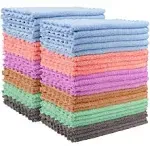 HOMEXCEL Coral Velvet Kitchen Dishcloths 50 Pack, Soft Reusable Dish Towels, Coral Fleece Dish Cloths, Highly Absorbent Reusa