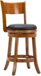 Boraam Palmetto 24in. High Open Back Swivel Wood Counter Stool, Fruitwood Finish