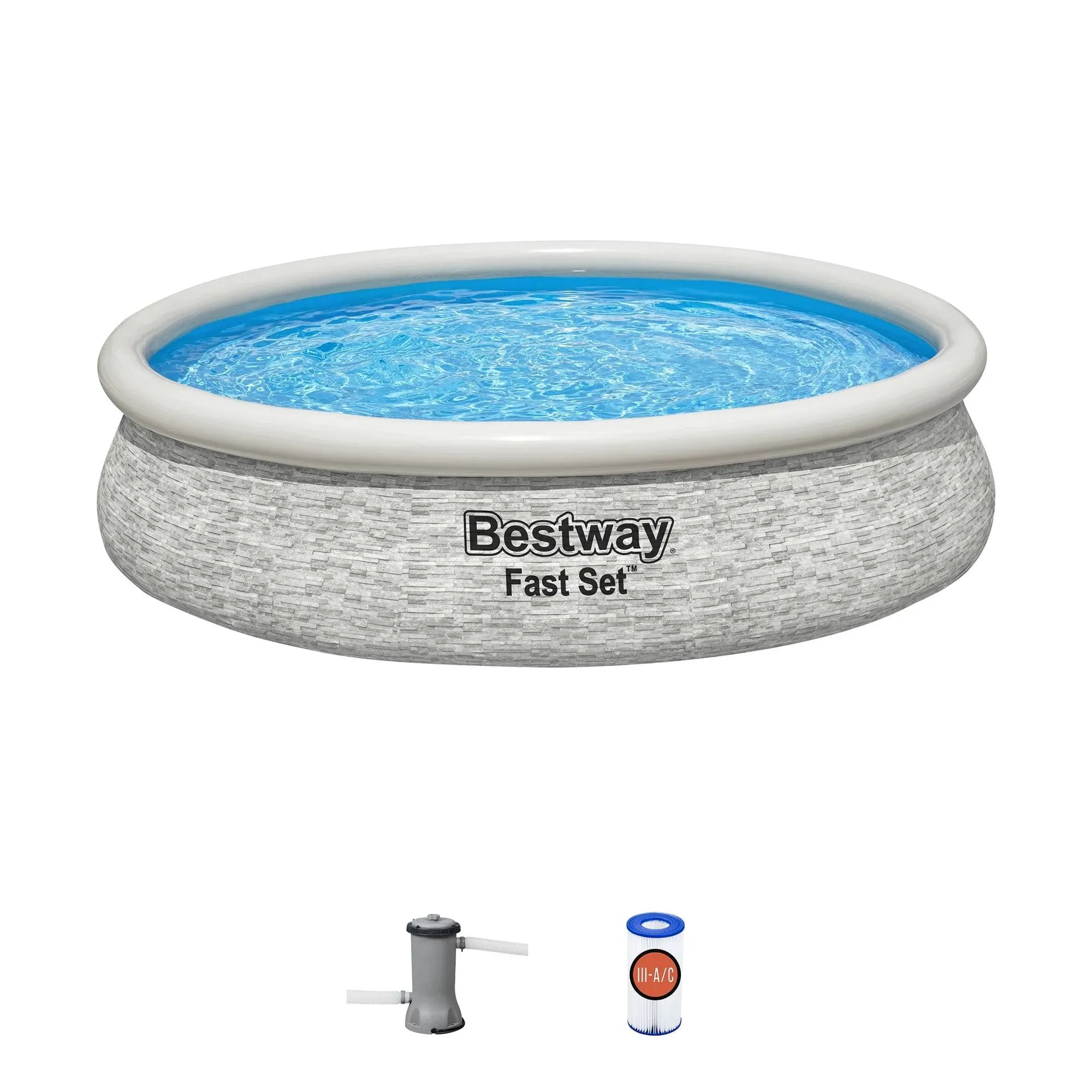 Bestway Fast Set 10' x 26" Inflatable Swimming Pool Outdoor Set (Used)