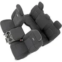 Rough Country Neoprene Front & 60/40 Rear Seat Covers for 19-22 Ram 2500-91044, Black