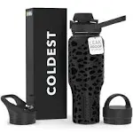 Coldest Sports Shaker Water Bottle with 3 Lids Tumbler with Handle