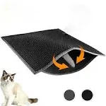 Waretary Cat Litter Mat, 30" x 24" Litter Trapping Mat, Double Layer Honeycomb Litter Box Mat, Urine & Waterproof Kitty Litter Mat, Scatter Control