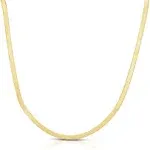 Floreo 10K Yellow Gold 3mm Super Flexible Silky Herringbone Chain Necklace