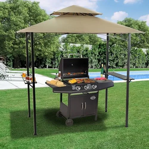 Kozyard Andra 8'X5' Soft Top Barbecue (BBQ) Grill Canopy (Tent) with 4pcs Magnetic Detachable LED Light