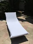 100% Turkish Cotton Chaise Lounge Chair Beach Club Poolsize White 