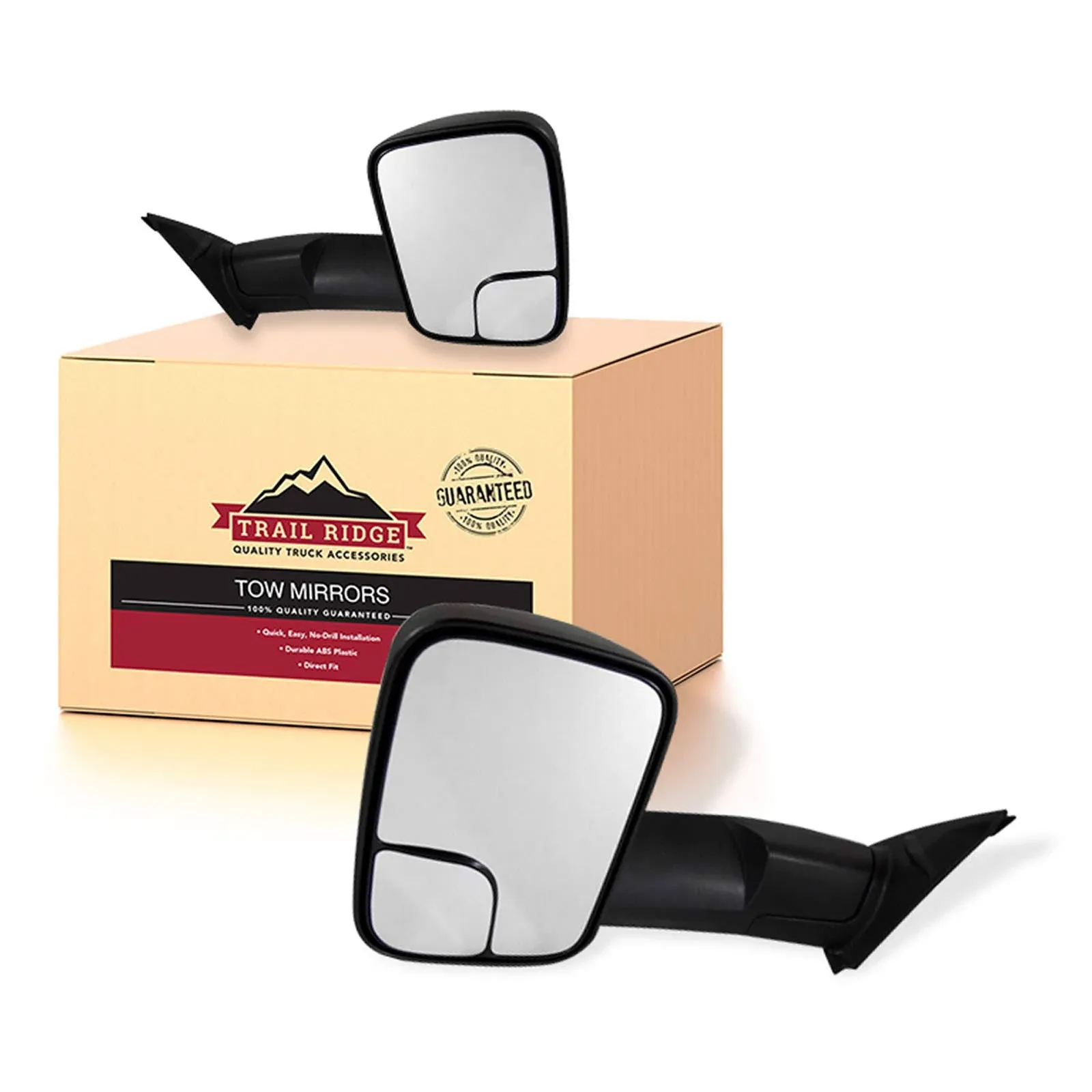 Autos Part Outlet™ New Textured Black Flip-Up Towing 2 Piece Mirror Set Compatible with 2016-19 Toyota Tacoma