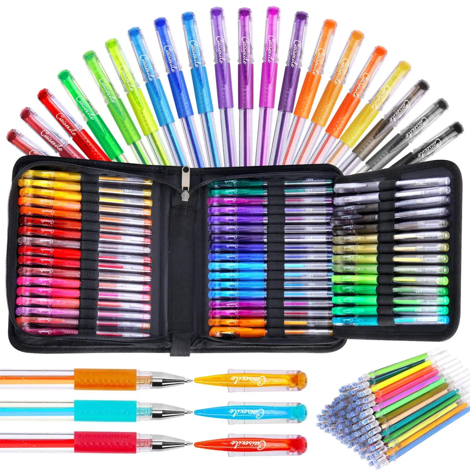 Glitter Gel Pens for Adult Coloring Books96 Pack Artist Gel Pens Marker 48 Co...