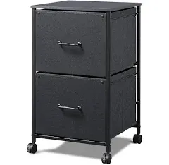 DEVAISE 2 Drawer Fabric Mobile File Cabinet/Printer Stand