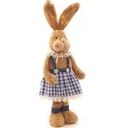 The Lakeside Collection Lighted Rabbit Sculpture Plush Easter Bunny Standing Dcor