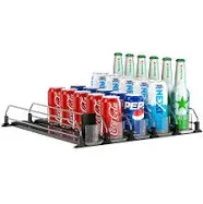 Soda Can Dispenser for Refrigerator,S<wbr/>elf-Pushing Drink Organizer for Fridge, Wid