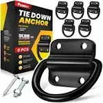 6PCS Heavy Duty Steel D Rings Tie down Anchors Ultra Durable 3500 Pound Breaking