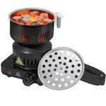 Charcoal Starter Burner Hot Plate Electric Stove 4.9ft Cords 650W Stainless Tong