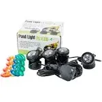 Jebao 4 LED Super Bright Outdoor Underwater Pond Fountain Spot Light Kits 4 Lens