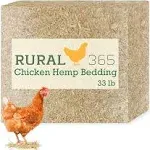 Rural365 Chicken Hemp Bedding - 33lb Industrial Hemp Bale for Small Animals