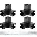 Likeem Woodworks Pergola Pergola Brackets 12 Gauge Heavy Duty Steel 3-Way Right Angle Corner Bracket DIY Elevated Wood Stand 4Pack with Screws for 4X