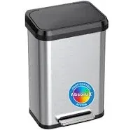 iTouchless SoftStep EXP 13.2 Gallon Step Pedal Trash Can with AbsorbX Odor Filter