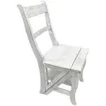 Carolina Classic Antique Folding Library Ladder Chair in White