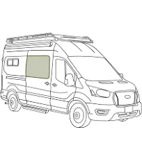 VanEssential Ford Transit Van Sliding Door Window Cover