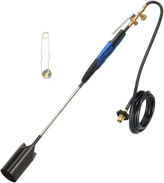 Flame King Propane Torch Kit Heavy Duty Weed Burner, 500,000 BTU with Flint Striker, with 10-ft Hose Regulator Assembly