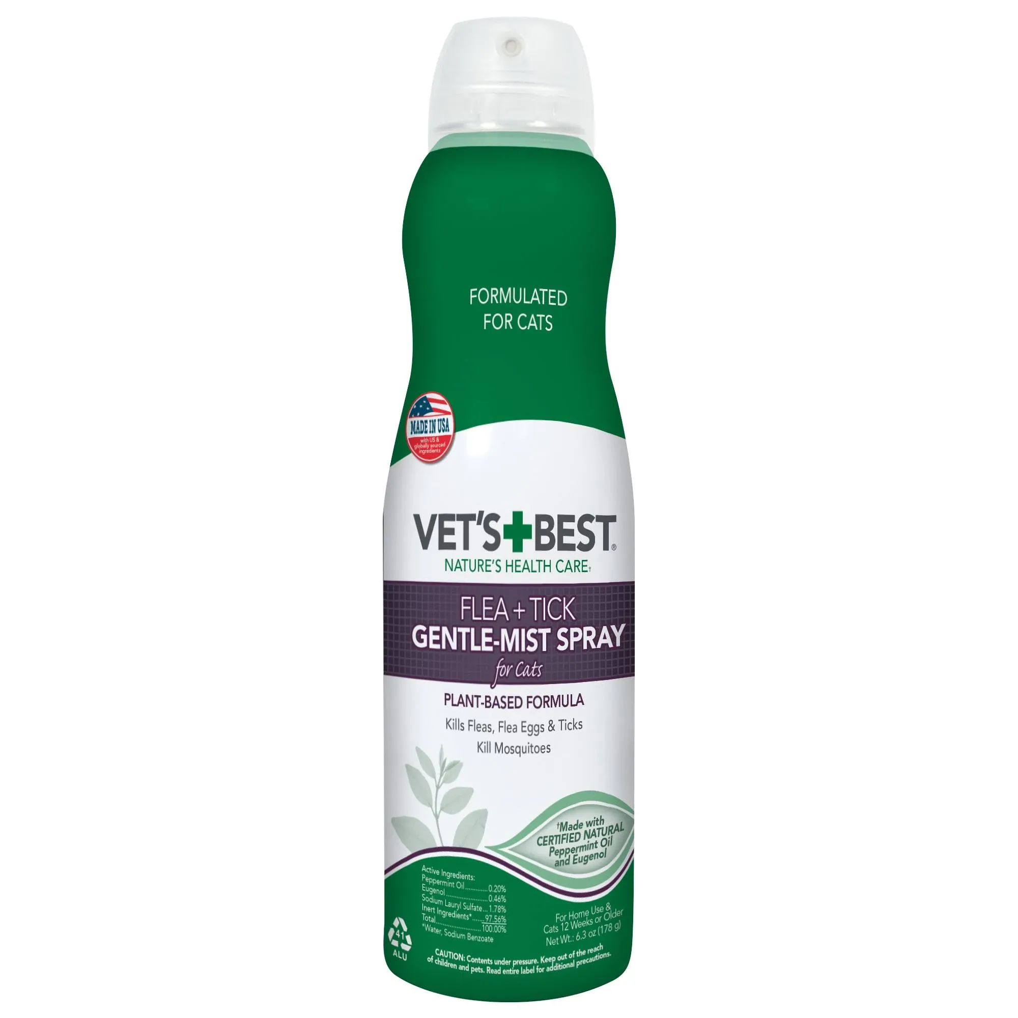 Vet's Best Flea & Tick Gentle Mist Spray for Cats - 6.3 oz