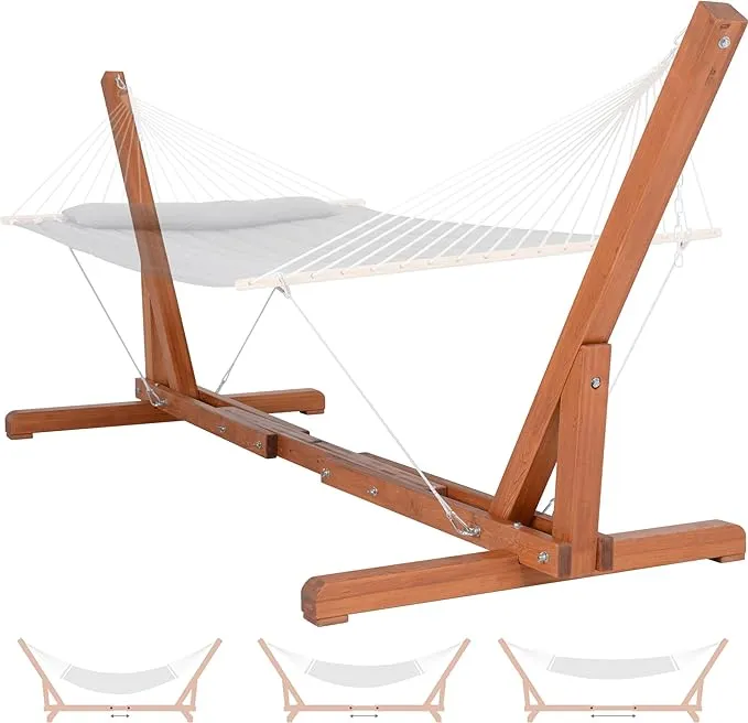 SUNCREAT Adjustable Wooden Hammock Stand