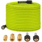 M Mingle Pressure Washer Hose 50 ft x 1/4 inch - Replacement Power Wash Hose with Quick Connect Kits - High Pressure Hose with M22 14mm Fittings -