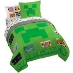 Sunny Side Up Minecraft Twin Comforter Set - 5 Piece Kids Bedding Includes Co...