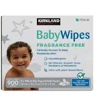 Kirkland Signature Fragrance Free Baby Wipes, 900 Count