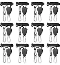 6-Pair iPower 1/8 Inch 8-Feet Long Heavy Duty Adjustable Rope Clip Hanger 150lbs