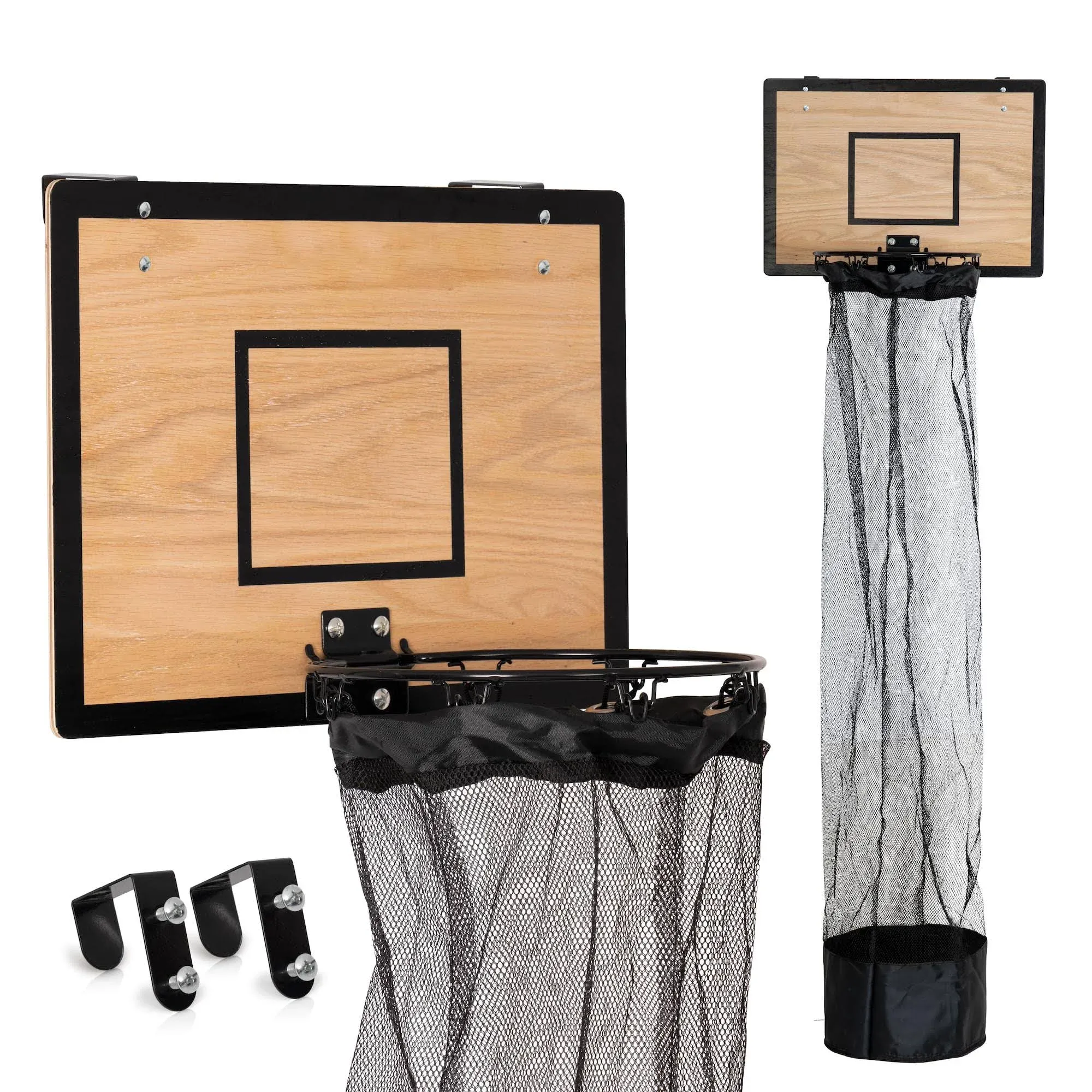 Wooden Basketball Hamper – Basketball Hoop Laundry Basket over the Door – Basket