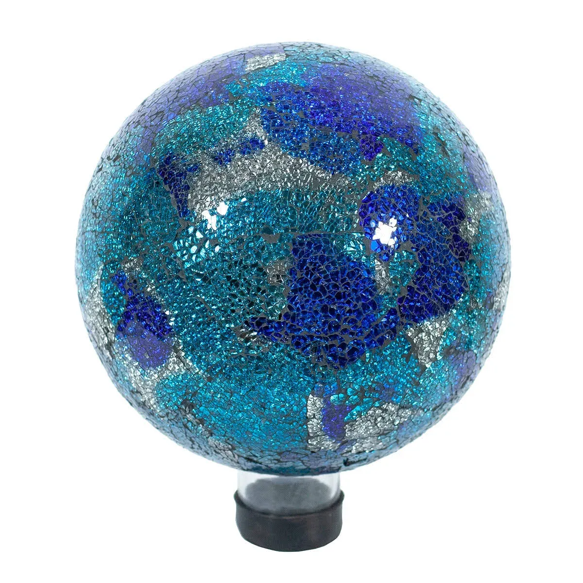 Aqua Blue Handcrafted Mosaic Glass Gazing Globe (10”)