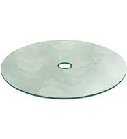 Fab Glass and Mirror Aquatex Patio Glass Table Top 54" Round 1/8" Thick Flat Tempered W/ 2-1/4" Hole, 54 Inch, Clear