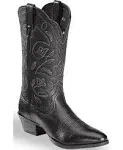 Ariat Womens Heritage Embroidered Round Toe Cowboy Boots Black 7 Casual