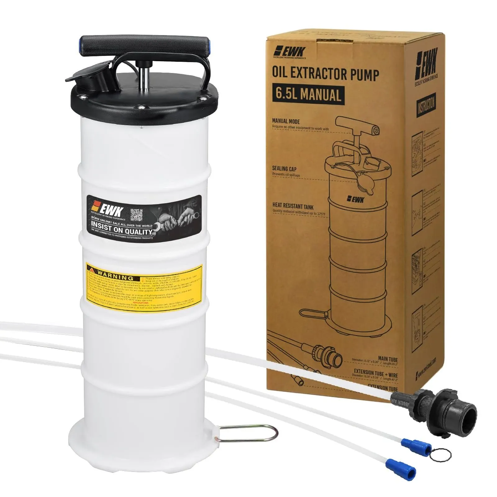 EWK Patented 6.5L Pneumatic/Manual Oil Extractor Change Pump