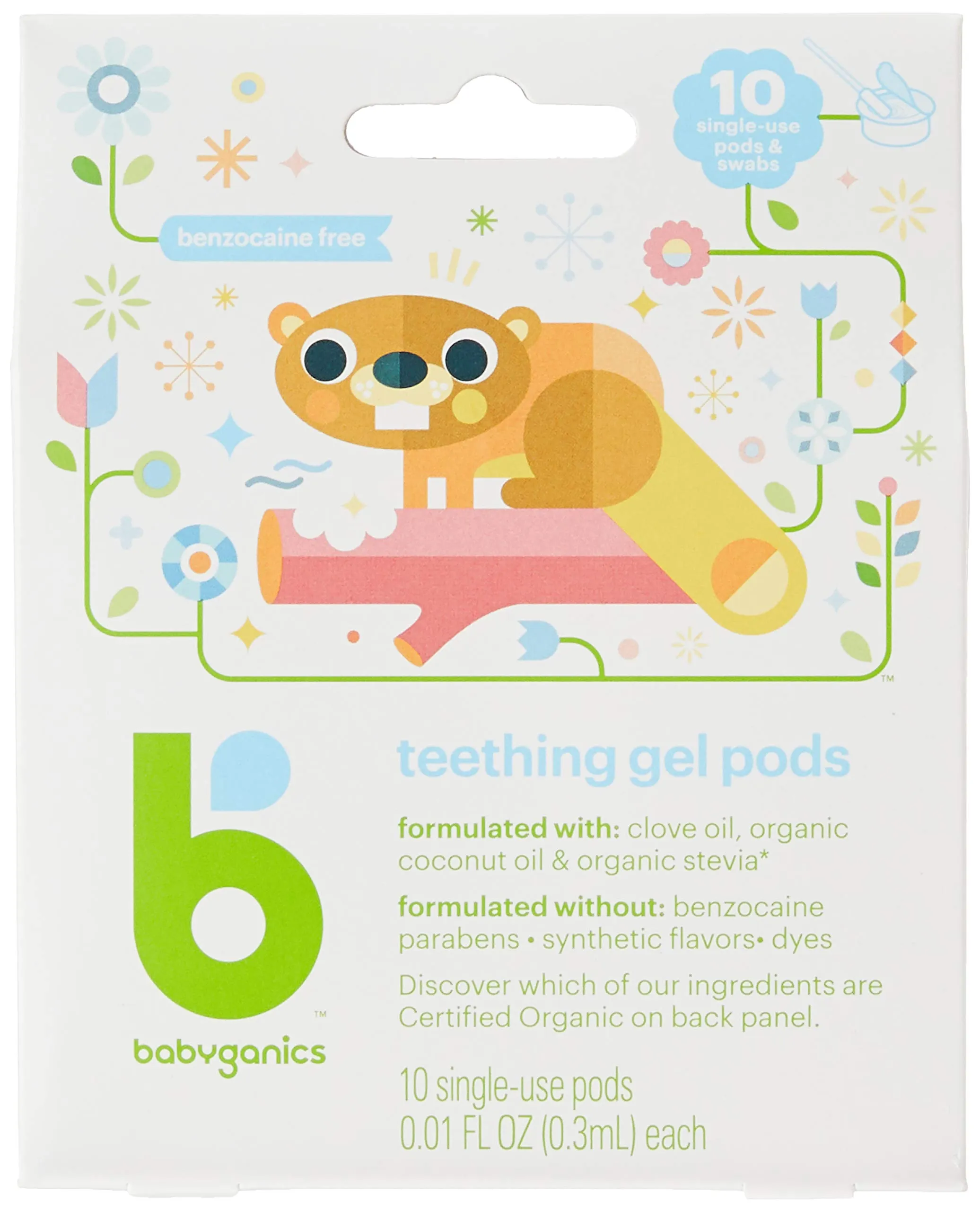 Babyganics Teething Gel Pods - 10ct/0.1 fl oz